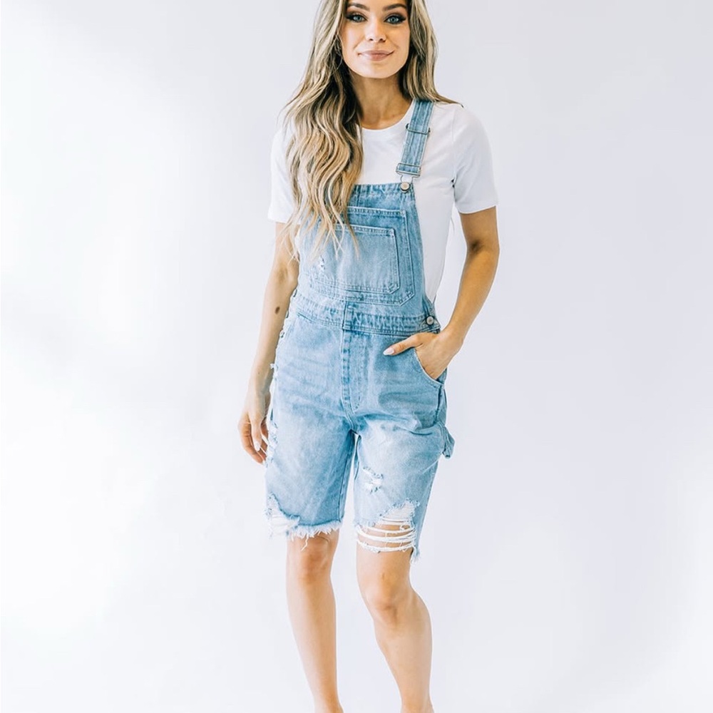 Kancan Distressed Shortalls NWT